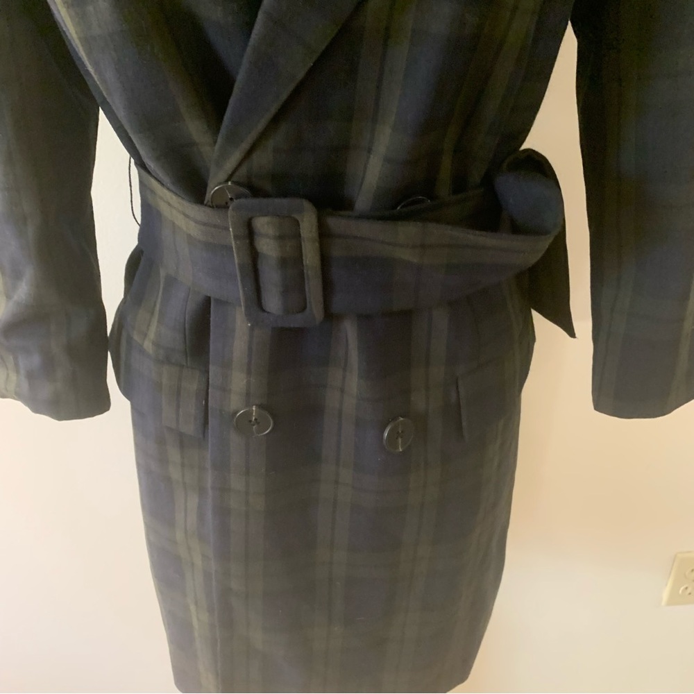 Mango Casual Belted Plaid Check Trench Coat - Picture 13 of 16